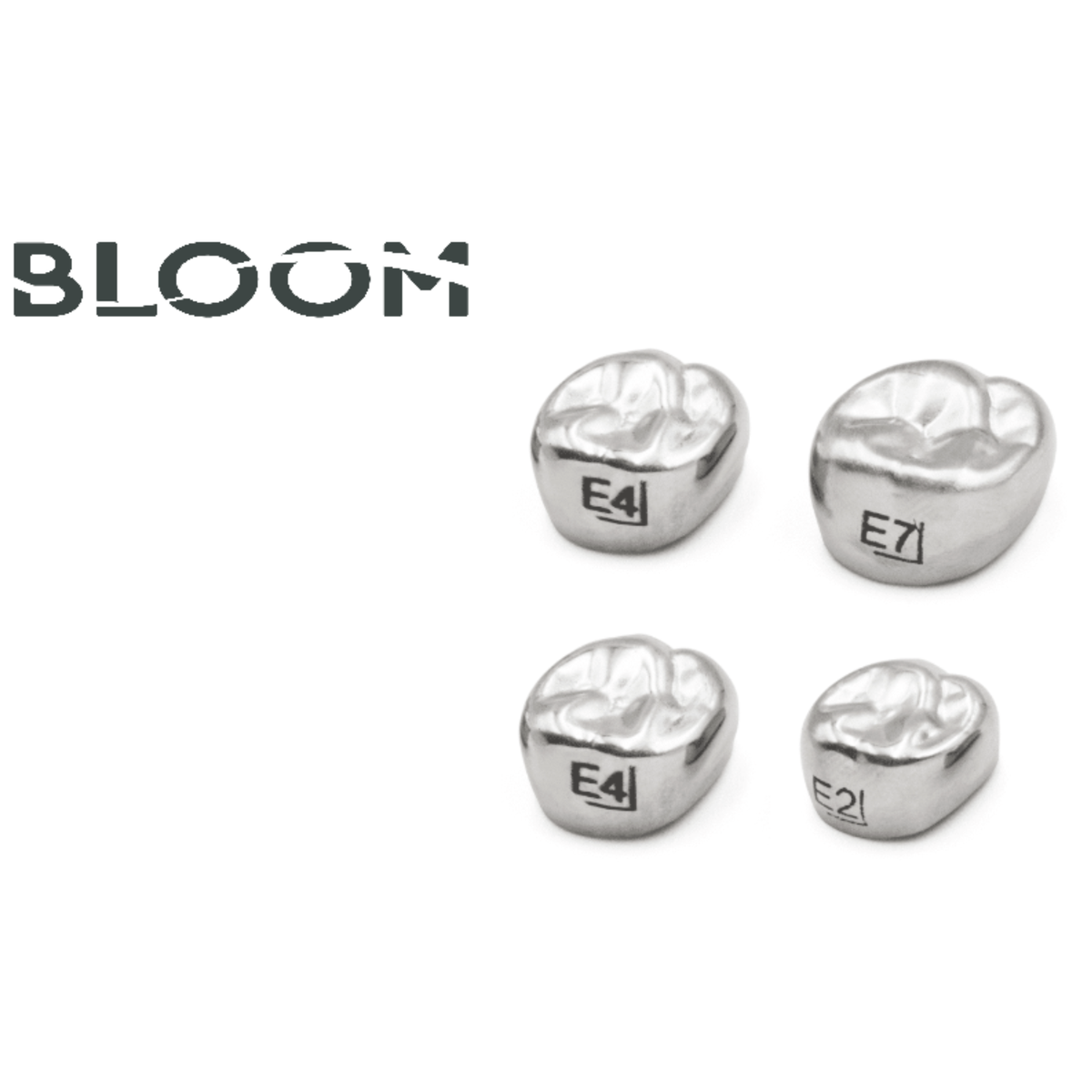 CORONAS DE ACERO CROMO INFANTILES POSTERIOR BLOOM.
