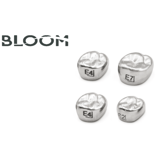 CORONAS DE ACERO CROMO INFANTILES POSTERIOR BLOOM.